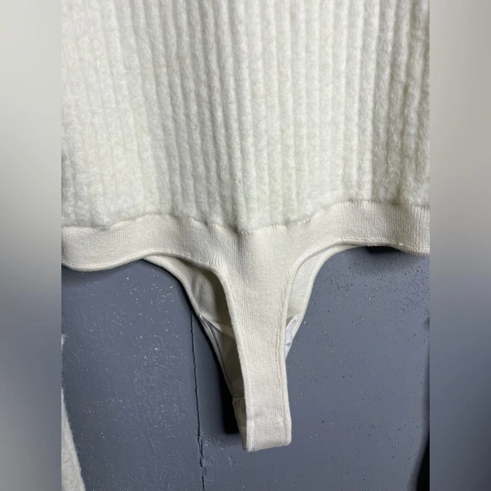 Free People Keep Me Warm Bodysuit Coconut Milk Ivory White Women's Size XL